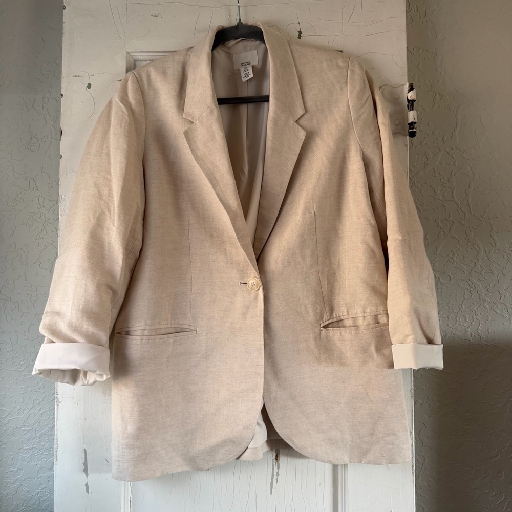 H&M Light Beige Single-Button Blazer